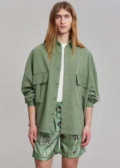 The Frankie Shop Men Seb Cargo Shirt - Army Green