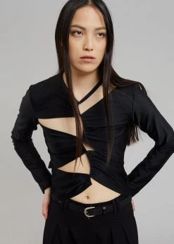 Sid Neigum Cutout Tension Blouse - Black