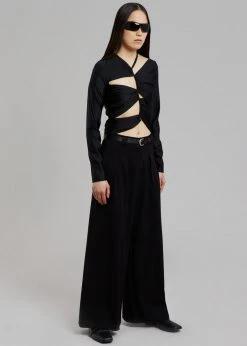 Sid Neigum Cutout Tension Blouse - Black