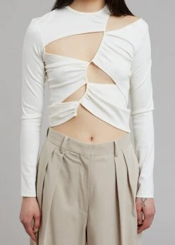 Sid Neigum Tension Cutout Top - Cream CLOTHING