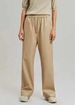 The Frankie Shop Sotto Faux Leather Pants - Beige