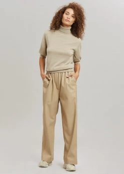 The Frankie Shop Sotto Faux Leather Pants - Beige