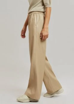 The Frankie Shop Sotto Faux Leather Pants - Beige