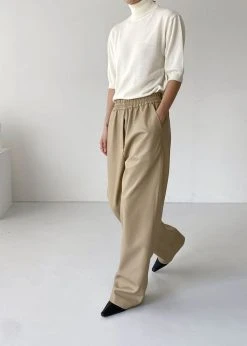 The Frankie Shop Sotto Faux Leather Pants - Beige