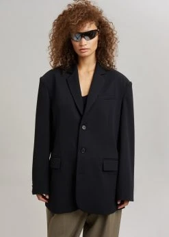 The Frankie Shop Tansy Oversized Blazer - Black