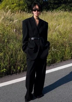 The Frankie Shop Tansy Oversized Blazer - Black