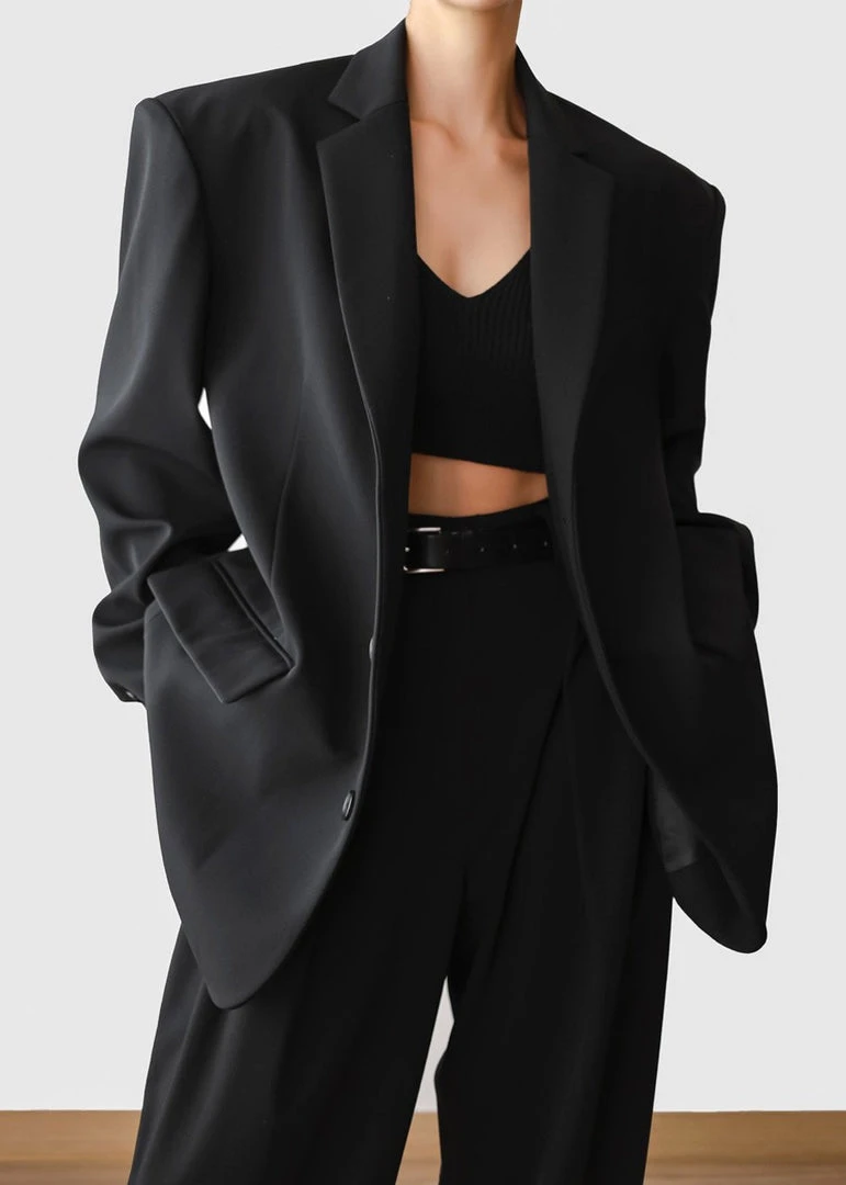The Frankie Shop Tansy Oversized Blazer - Black