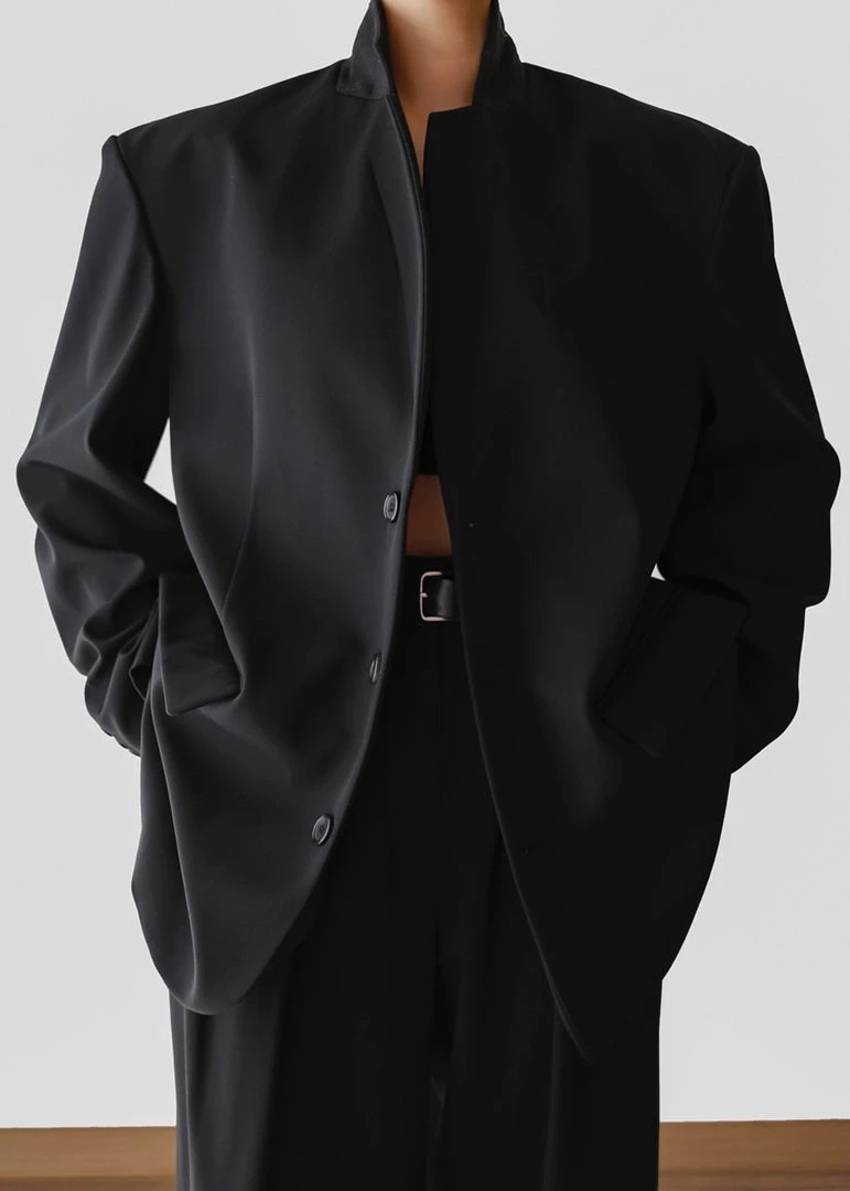 The Frankie Shop Tansy Oversized Blazer - Black