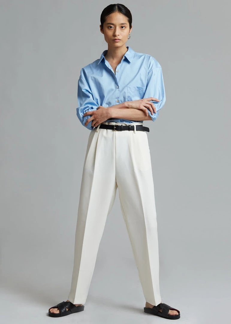 The Frankie Shop CLOTHING Svea Tapered Trousers - Vanilla