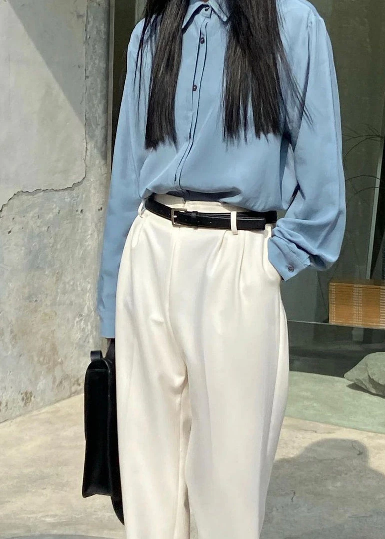 The Frankie Shop CLOTHING Svea Tapered Trousers - Vanilla