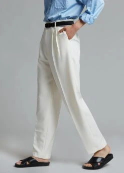 The Frankie Shop CLOTHING Svea Tapered Trousers - Vanilla