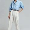 The Frankie Shop CLOTHING Svea Tapered Trousers - Vanilla
