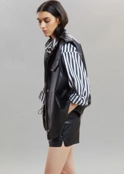 The Frankie Shop Sylvia Striped Oxford Shirt - Faded Black/White