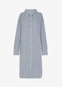 The Frankie Shop CLOTHING Talia Shirt Dress - Black/White Stripe