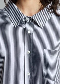 The Frankie Shop CLOTHING Talia Shirt Dress - Black/White Stripe