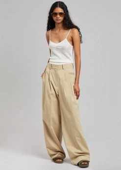 The Frankie Shop Tansy Cotton Pants - Camel