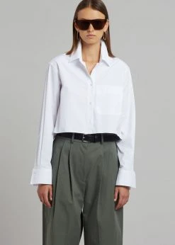 The Frankie Shop Tansy Cotton Pants - Olive CLOTHING