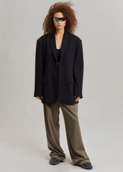 The Frankie Shop Tansy Oversized Blazer - Black