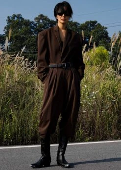 The Frankie Shop CLOTHING Tansy Oversized Blazer - Chocolate