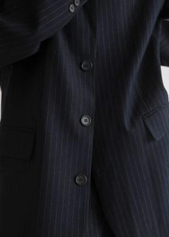 The Frankie Shop CLOTHING Tansy Oversized Blazer - Navy Pinstripe