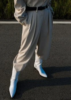 The Frankie Shop Tansy Pleated Trousers - Beige CLOTHING