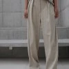 The Frankie Shop Tansy Pleated Trousers - Beige CLOTHING