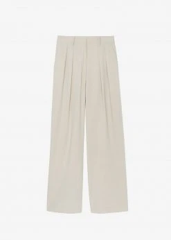 The Frankie Shop Tansy Pleated Trousers - Beige CLOTHING