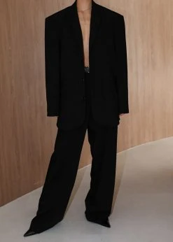 The Frankie Shop Tansy Pleated Trousers - Black