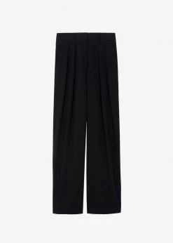 The Frankie Shop Tansy Pleated Trousers - Black