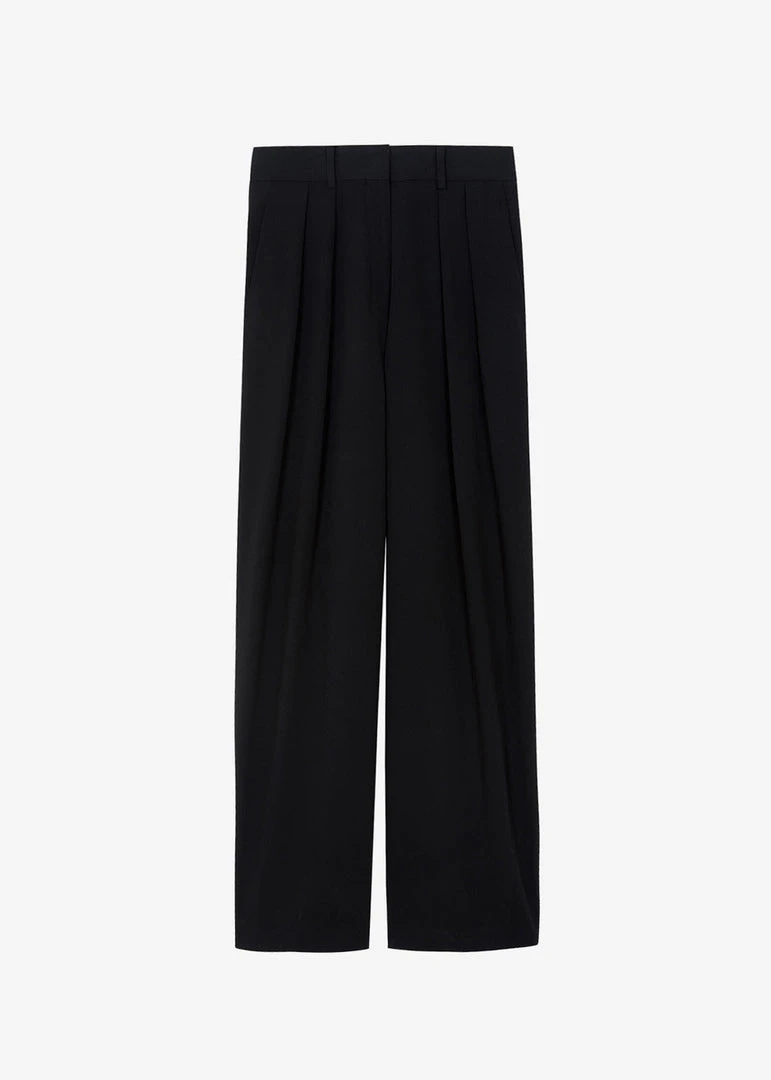 The Frankie Shop Tansy Pleated Trousers - Black