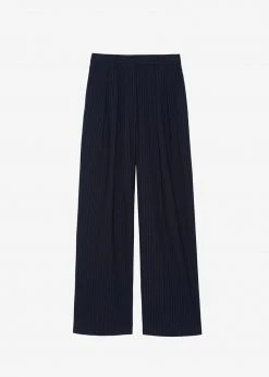 The Frankie Shop Tansy Pleated Trousers - Navy Pinstripe CLOTHING