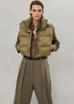 The Frankie Shop Tansy Pleated Trousers - Olive CLOTHING