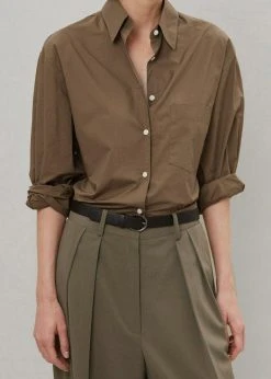 The Frankie Shop Tansy Pleated Trousers - Olive CLOTHING