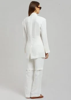 Blossom Tara Linen Blazer - Off White CLOTHING