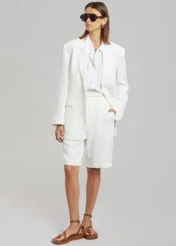 Blossom Tara Linen Blazer - Off White CLOTHING
