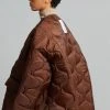 The Frankie Shop CLOTHING Teddy Quilted Jacket - Chocolate