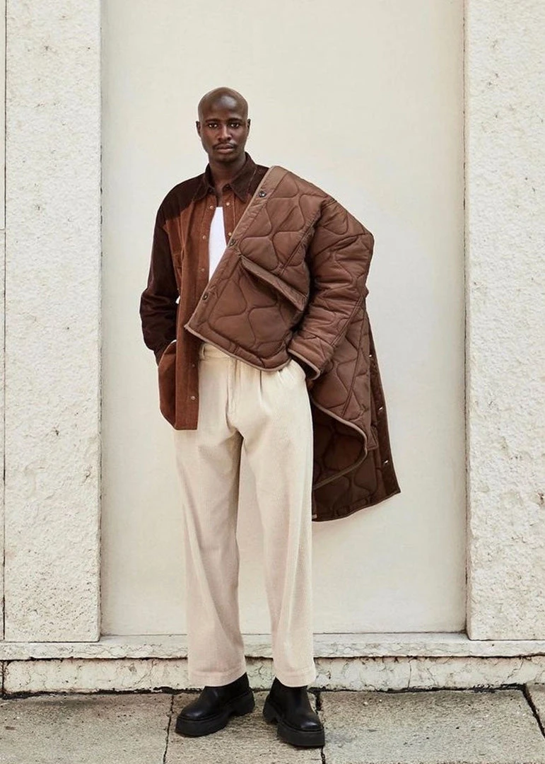 The Frankie Shop CLOTHING Teddy Quilted Jacket - Chocolate