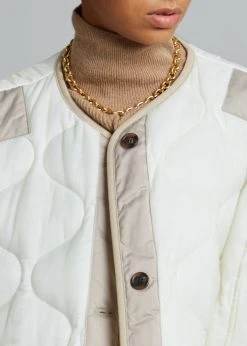The Frankie Shop CLOTHING Teddy Quilted Jacket - Ivory/Clay