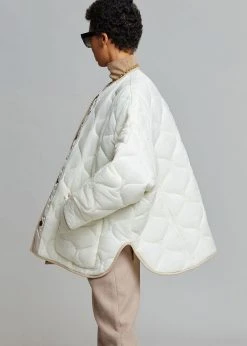 The Frankie Shop CLOTHING Teddy Quilted Jacket - Ivory/Clay