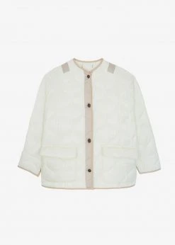 The Frankie Shop CLOTHING Teddy Quilted Jacket - Ivory/Clay