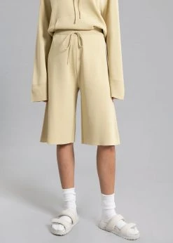 Blossom CLOTHING Thea Knit Bermuda Shorts - Straw