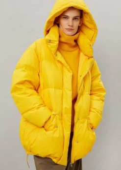 The Frankie Shop Tignes Recycled Long Puffer - Marigold
