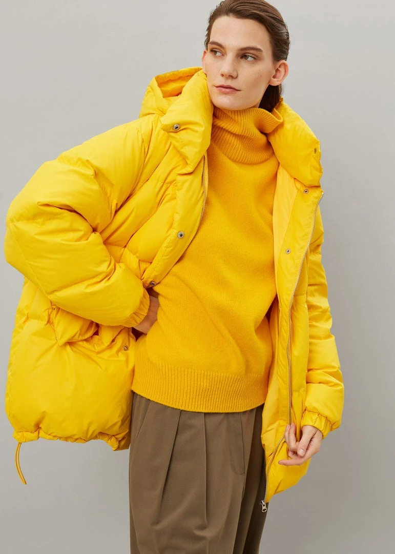 The Frankie Shop Tignes Recycled Long Puffer - Marigold