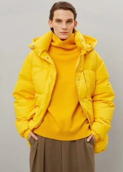 The Frankie Shop Tignes Recycled Long Puffer - Marigold