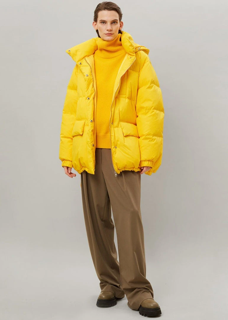 The Frankie Shop Tignes Recycled Long Puffer - Marigold