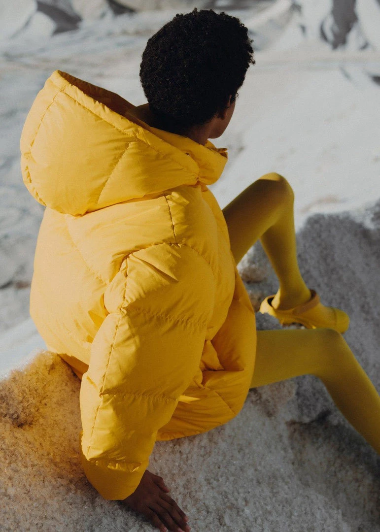The Frankie Shop Tignes Recycled Long Puffer - Marigold