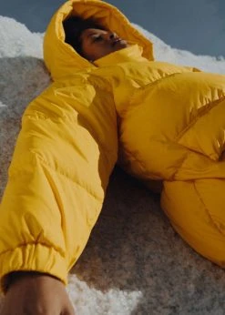 The Frankie Shop Tignes Recycled Long Puffer - Marigold