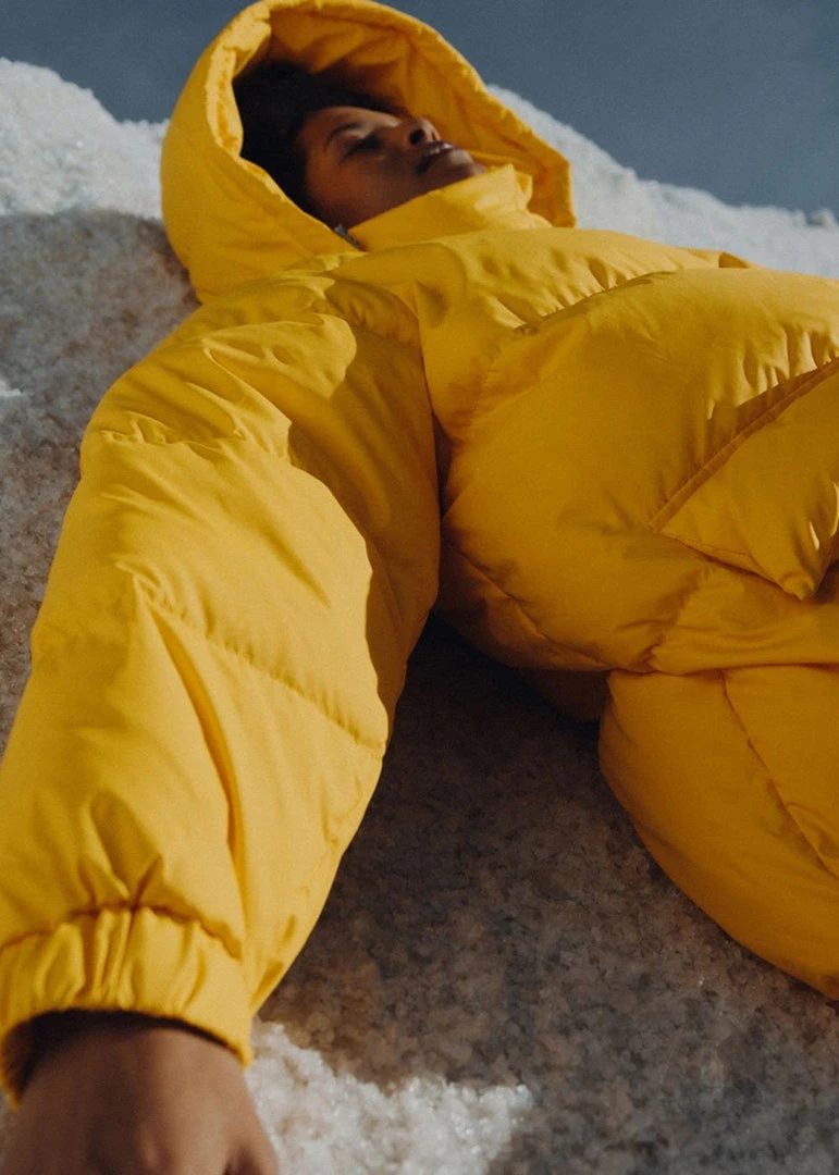The Frankie Shop Tignes Recycled Long Puffer - Marigold