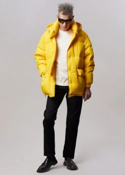 The Frankie Shop Tignes Recycled Long Puffer - Marigold