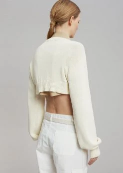 The Frankie Shop Titou Cropped Sweater - Cream